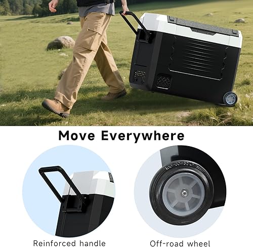 Miniatura 7 de SHAREWIN Refrigerador de coche, refrigerador de coche con ruedas, refrigerador eléctrico, congelador portátil, 4   68 , 1224 V CC, control de