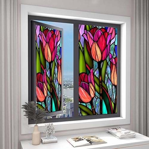 Miniatura 6 de Película para ventana de privacidad con adherencia estática, 3D, decorativa, colorida, extraíble, para ventana, aislamiento térmico, lámina de