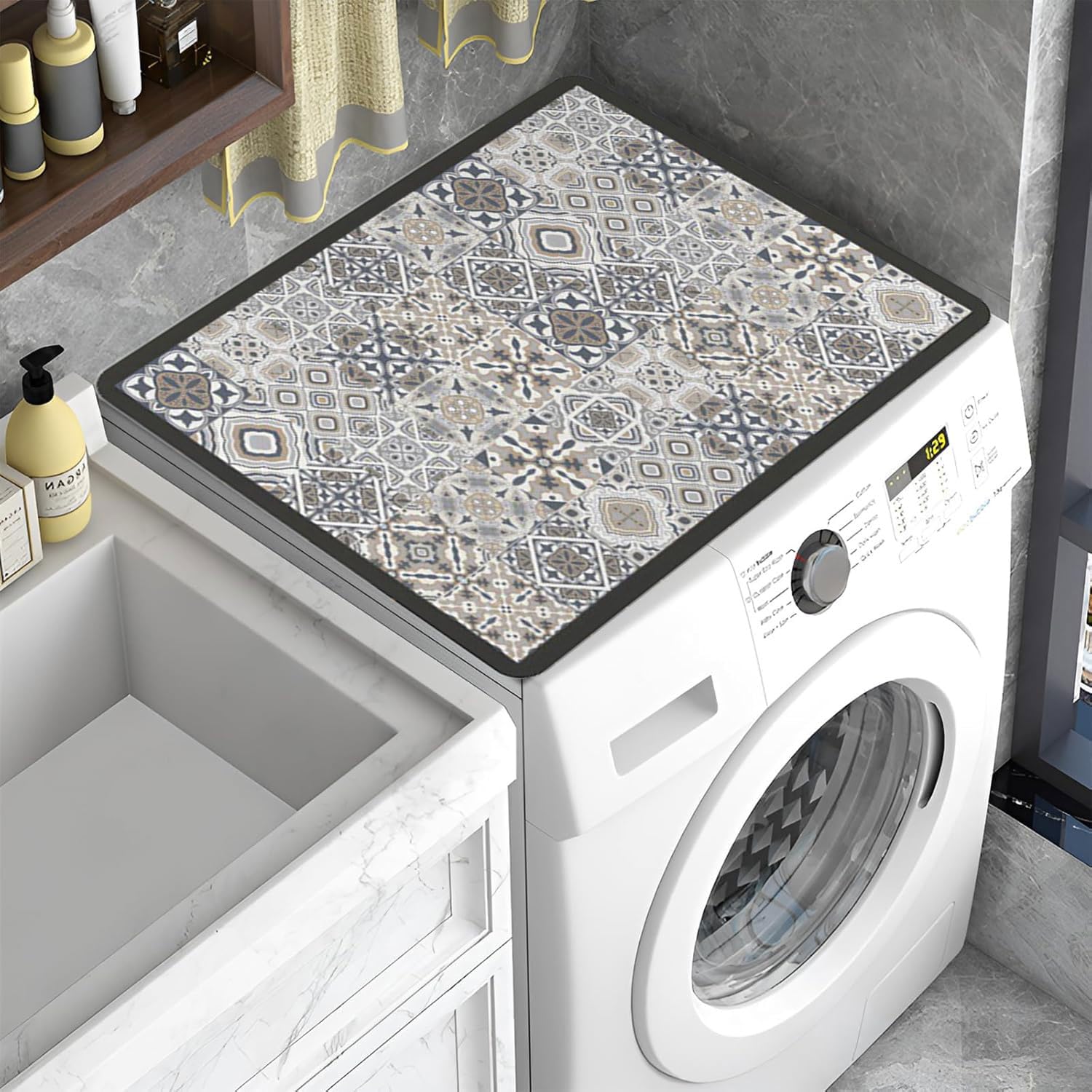 YeahBoom Cubierta Superior para Lavadora y Secadora,60 x 60 cm Cubierta para Lavadora,Funda para Lavadora,Funda Antipolvo para Lavadoras,Secadoras,Cocinas,Autocaravanas,Baños — view 19