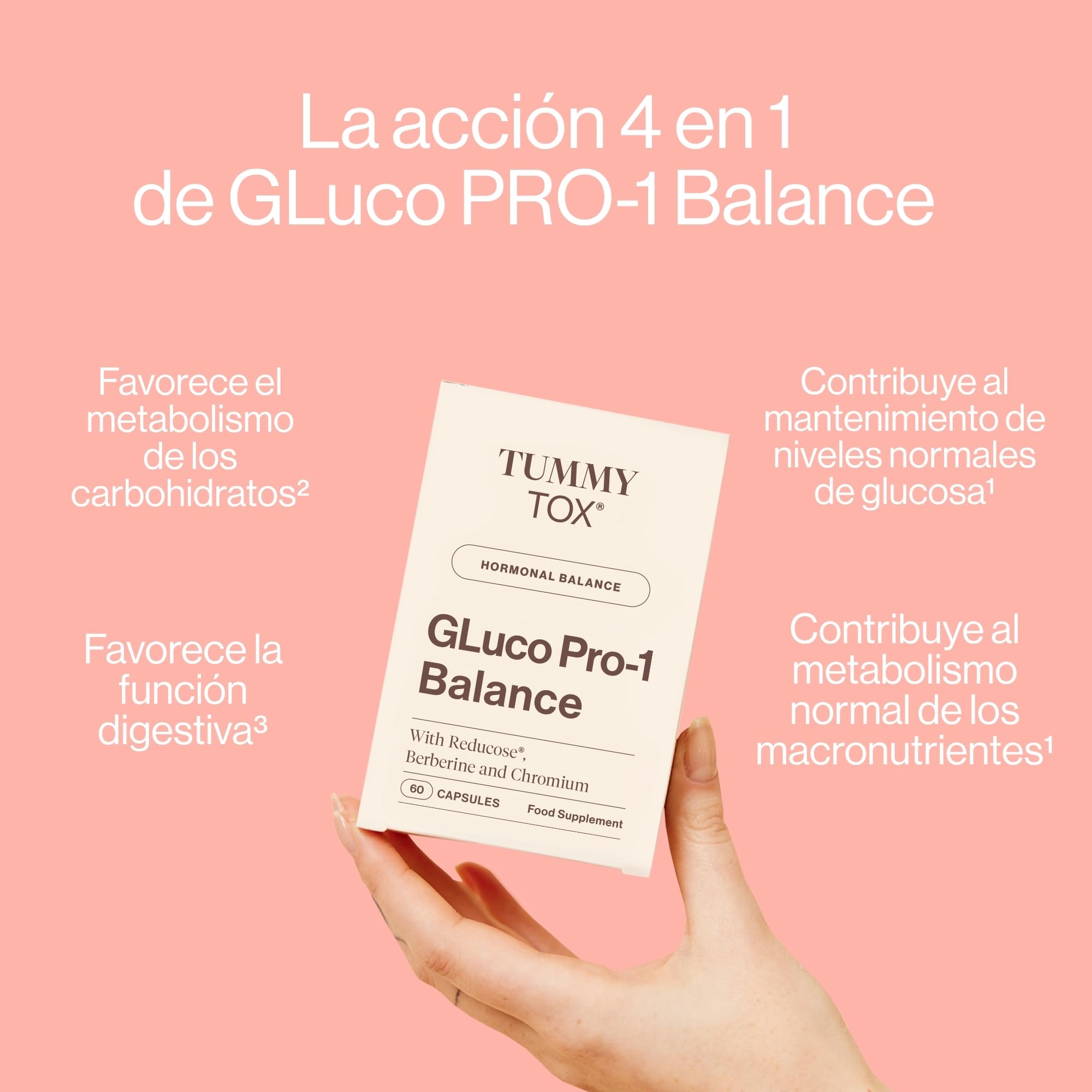 TummyTox GLuco PRO-1 Balance con Berberina 500 mg y Cromo, 60 Cápsulas