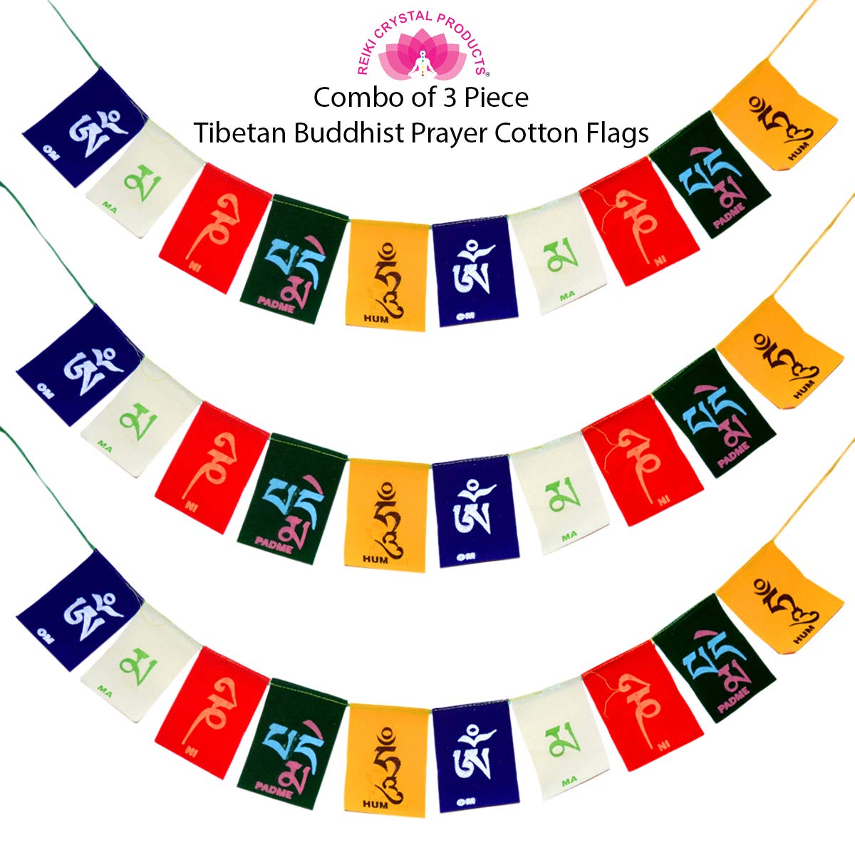 Reiki Crystal Products Tibetian Buddhist Prayer Flags Combo Pack Of 3 (Multicolour_75 Cm) (B07X5JCJMR) Amazon Price History, Amazon Price Tracker
