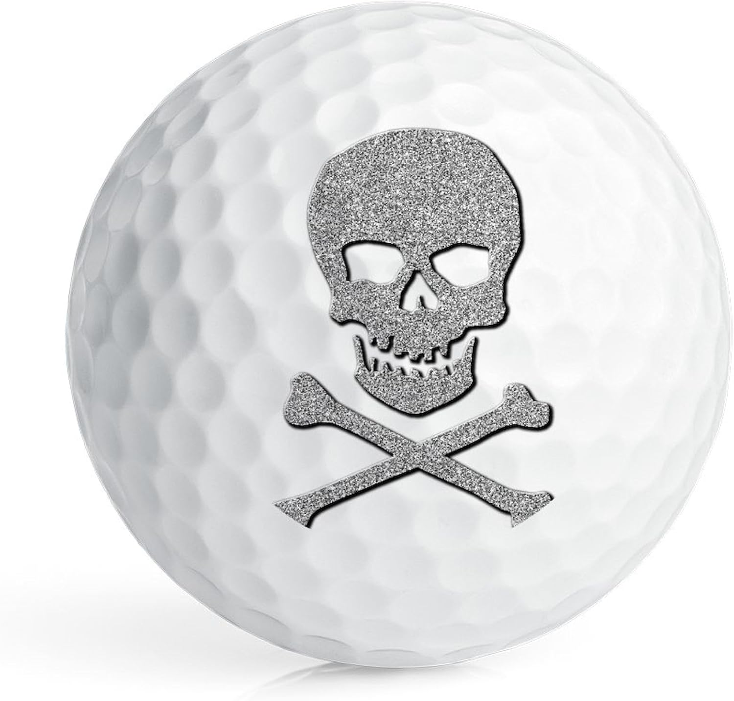 CafePress Silver Glitter Skull & Crossbones Novelty Golf Balls (Pk of 12)