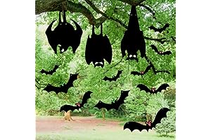 13PCS Halloween Bat Decoration Harmlessness Realistic Hanging Bats Decor for Hallween Yard...