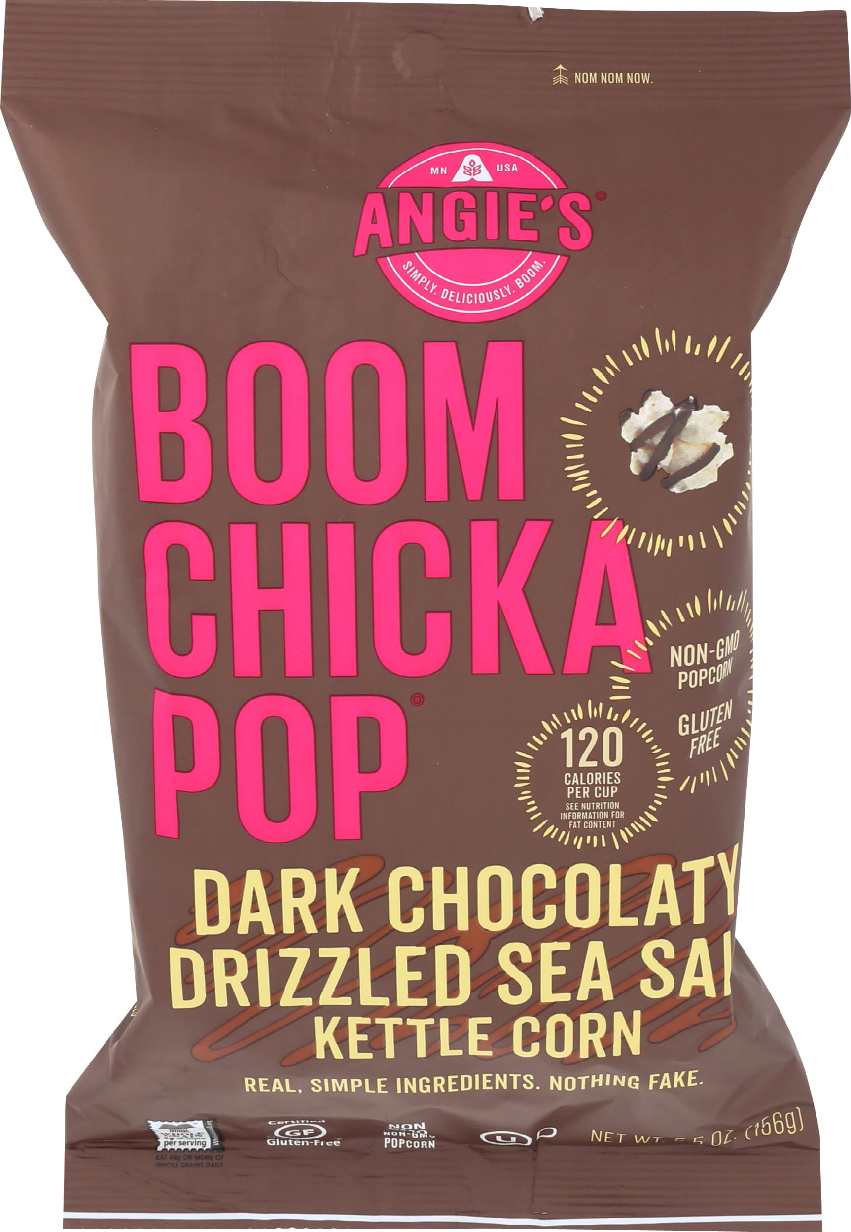 Angie's BOOMCHICKAPOP Dark Chocolaty Drizzled Sea Salt Kettle Corn, 5.5 Ounce Bag