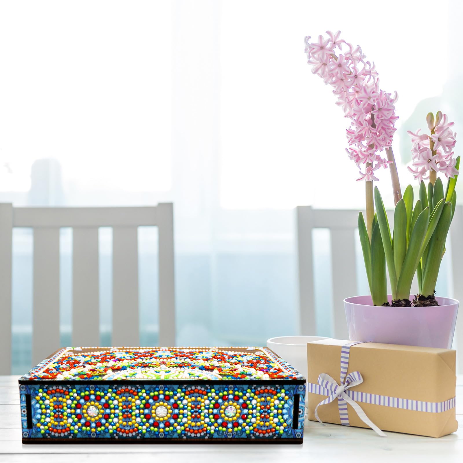 Kit di pittura a diamante Mandala MOMDEDP per adulti, 5D, fiore