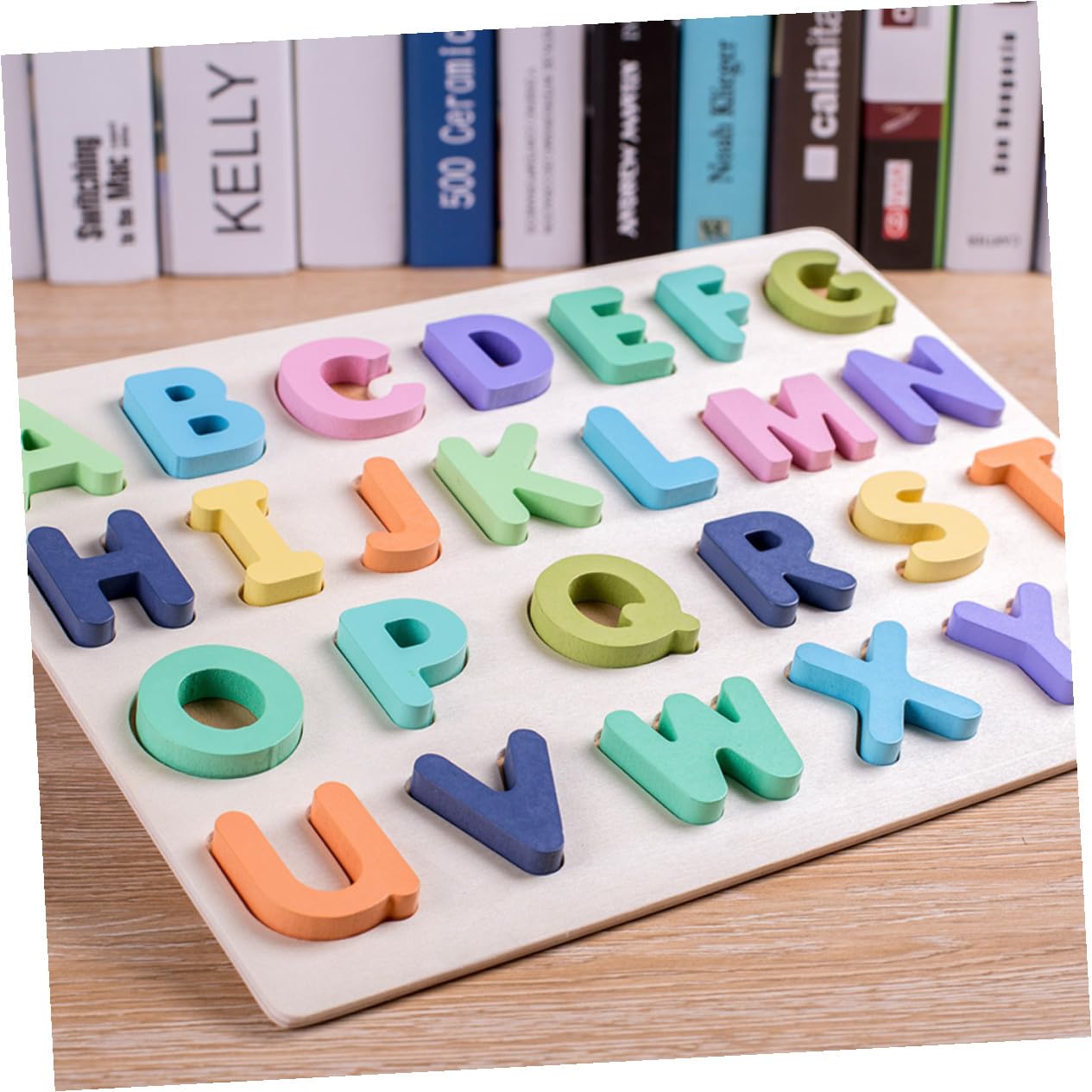 Puzzle in Legno Lettere e Numeri, 4 Elementi per Ragazzo Ragazza, Gioco Educativo Incastri, Superficie Liscia, Apprendimento Precoce