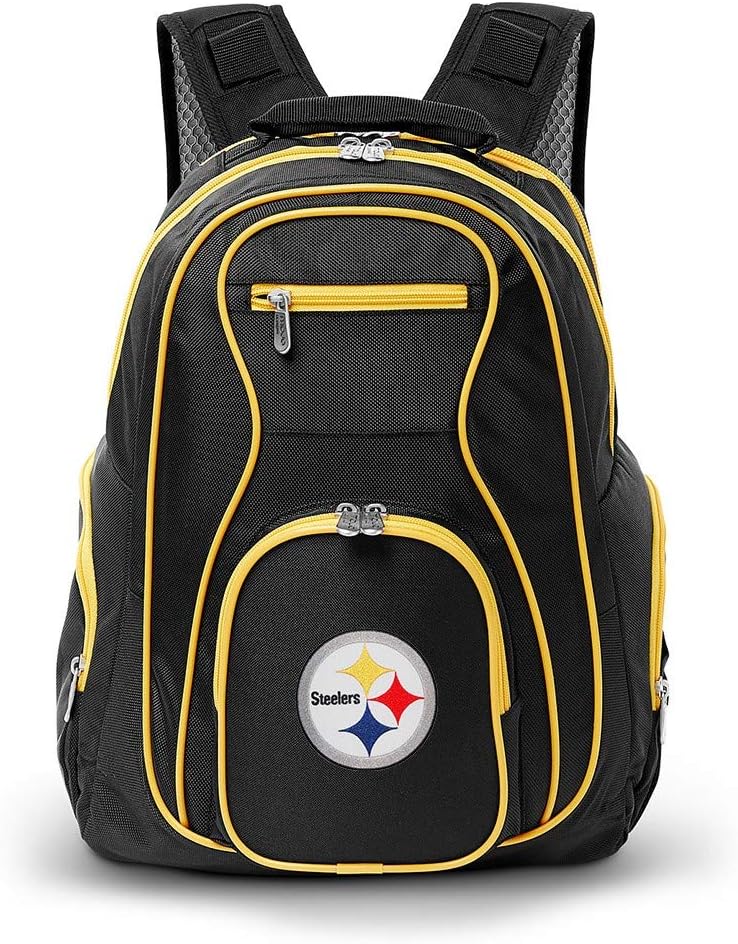 Denco Pittsburgh Steelers Laptop Backpack- Fits Most 17 Inch Laptops and Tablets - Ideal for Work, Travel, School, College, and Commuting