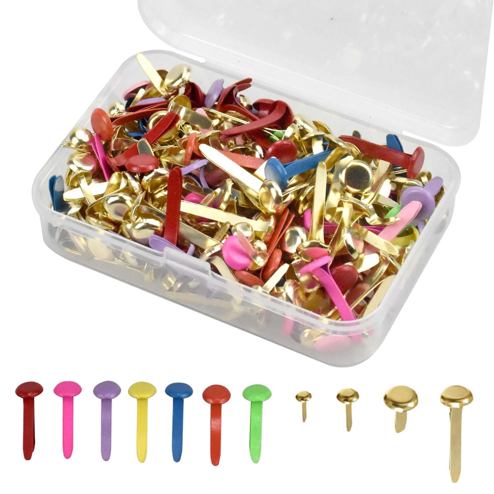 Attaches Parisiennes Scrapbooking 300 Pièces - Tête Ronde 8mm Or Et Argent - Pour Papier, Cartes
