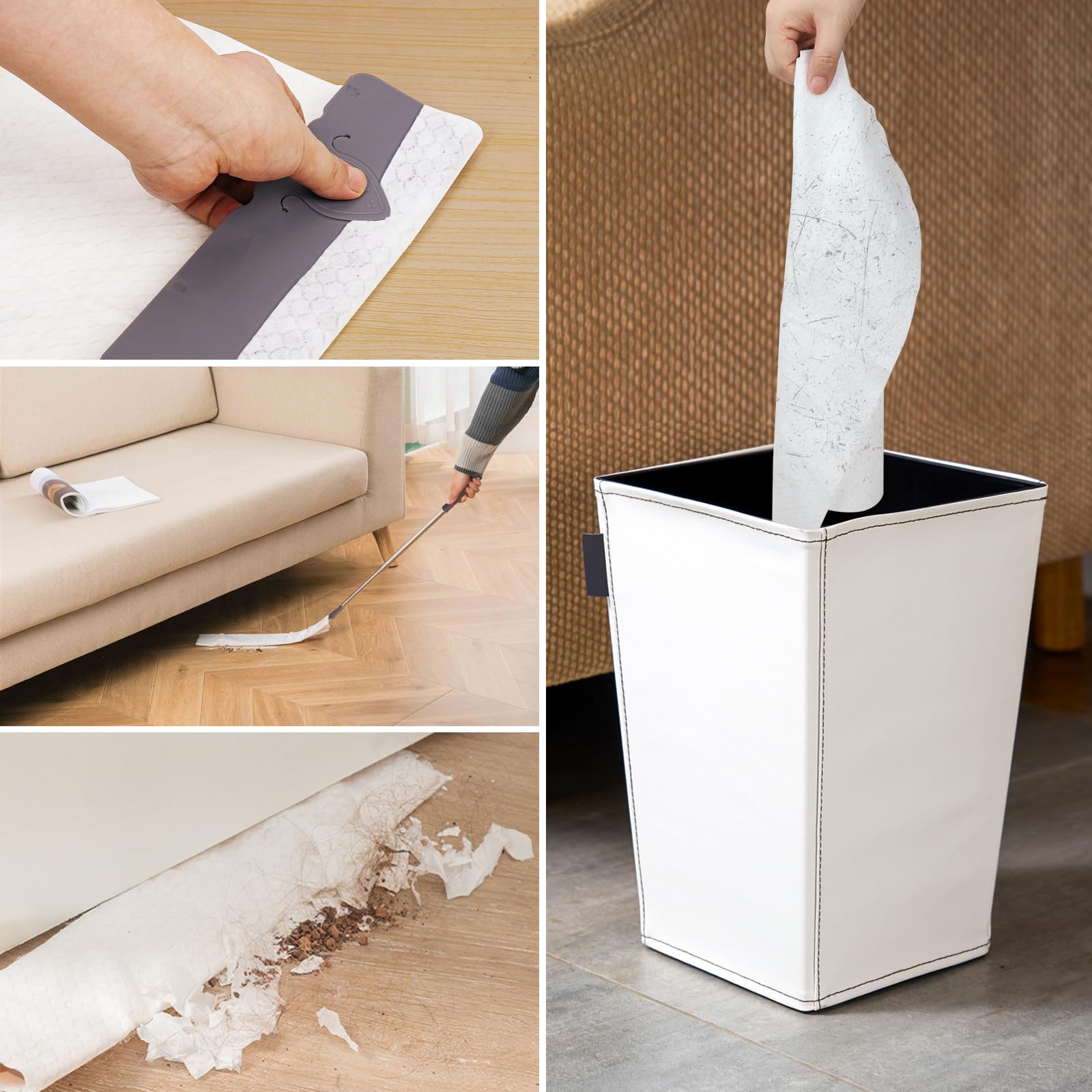 Plumero Plano, Cepillo Limpieza de Polvo con Varilla Telescópica de Acero Inoxidable, Limpiador de Polvo Retráctil, Plumero Atrapapolvo Microfibra Lavable para Piso, Debajo de la Sofá y el Cama