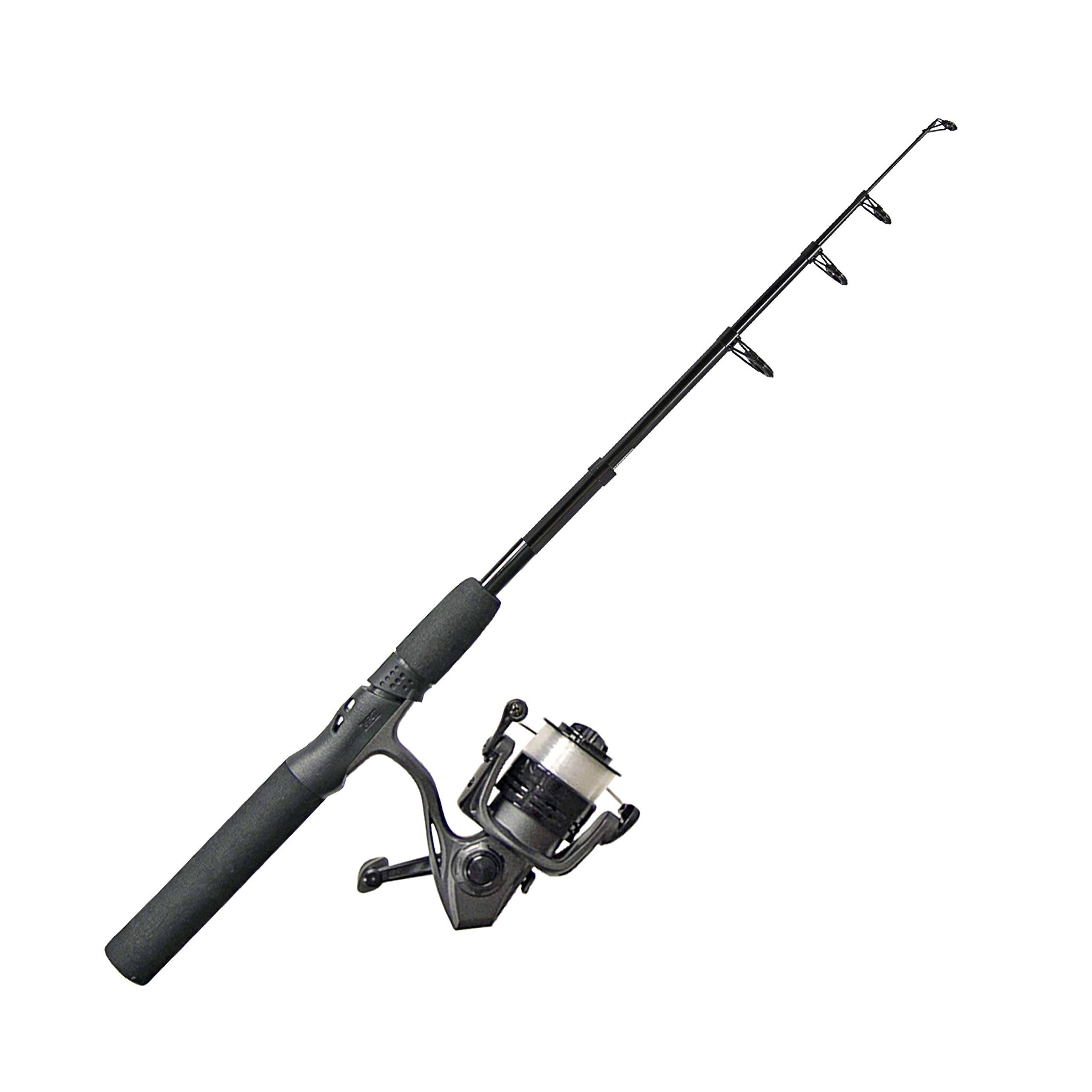 ZebcoReady Tackle Spinning Reel and Fishing Rod Combo, Durable Fiberglass Rod with EVA Handle, QuickSet Anti-Reverse Reel, Pre-Spooled with 8 lb Zebco Line, Includes Tackle Pack