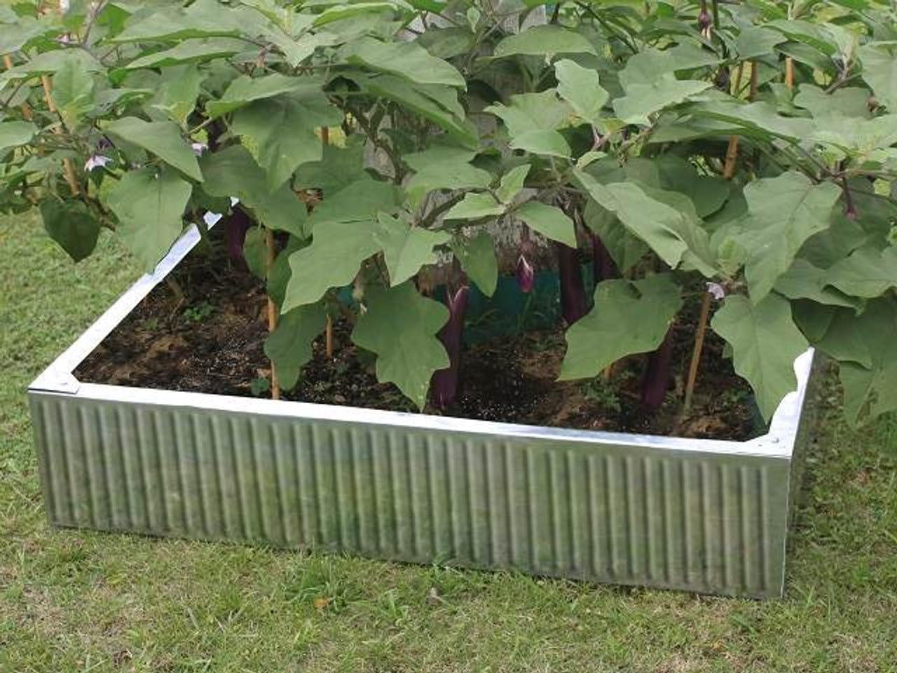 Muddy Hands Galvanised Metal Raised Bed - Outdoor Garden Planter Plant Pot - Perfect for Planting Flowers Herbs Fruits Vegetables Salads - 90cm x 90cm x 20cm