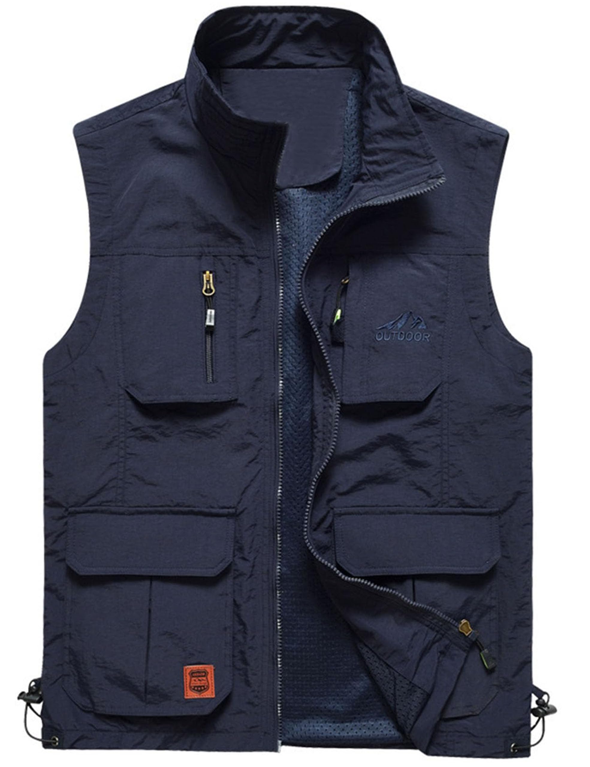 Flygo Men's Lightweight Outdoor Travel Work Fishing Vest with Multi-Pockets