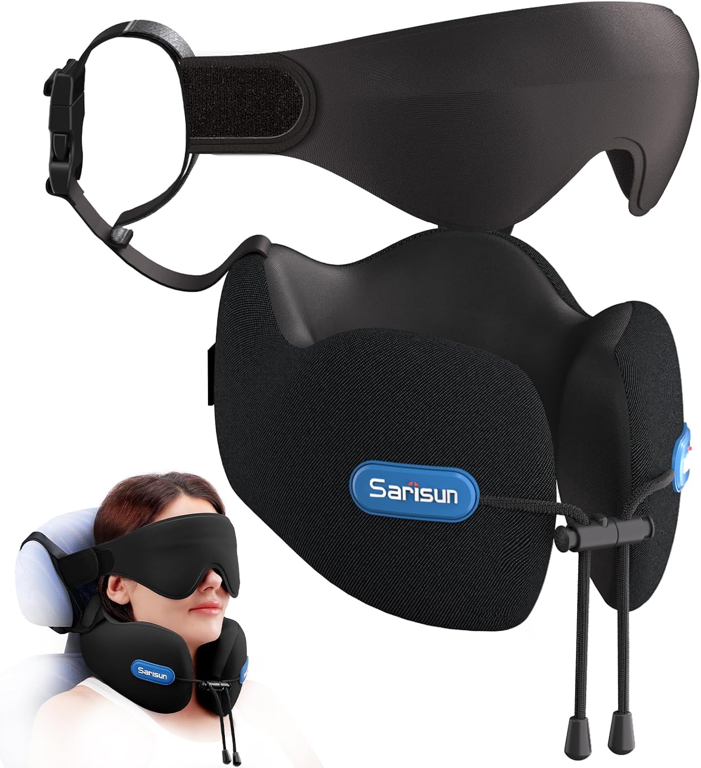 SARISUN Travel Neck Pillow for Airplane with Head Support