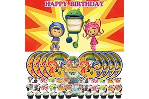 Party Essentials for Team Umizoomi Birthday Bash: Plates, Banner, Cake Toppers, and Decorations