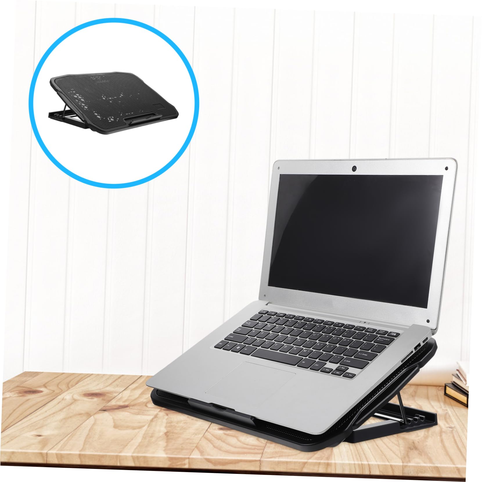 LABRIMP 1 Pieza Soporte para Laptop con Disipador de Base Antideslizante y Diseño de Doble USB para Oficina y Estudiantes