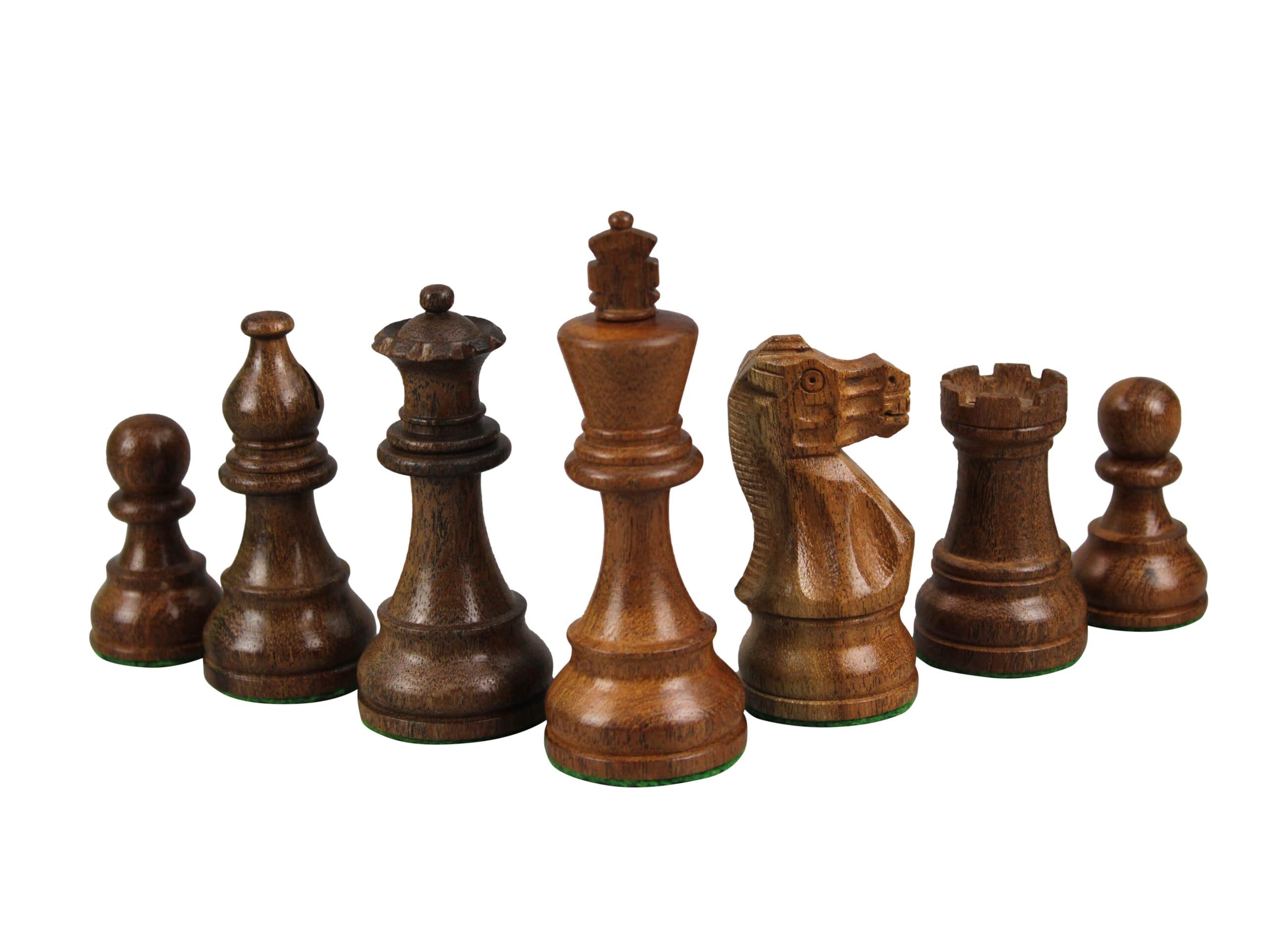 Set di scacchi in legno Macassar Board 20 pollici pesato Sheesham classico Staunton pezzi 3.75 pollici