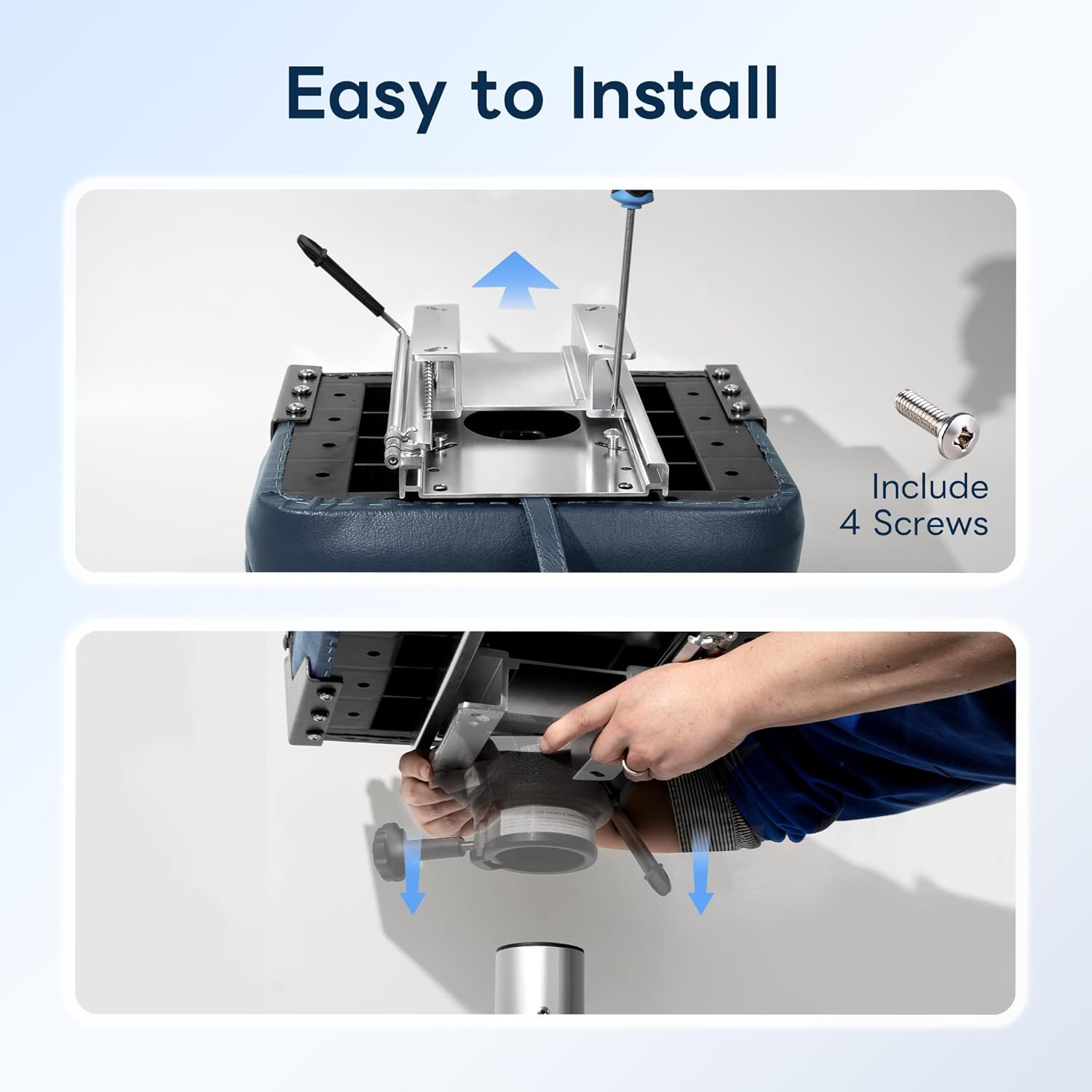 Aluminum Fore & AFT Boat Seat Slider,Universal Fit for Most Standard Boat Seat Pedestal Bases