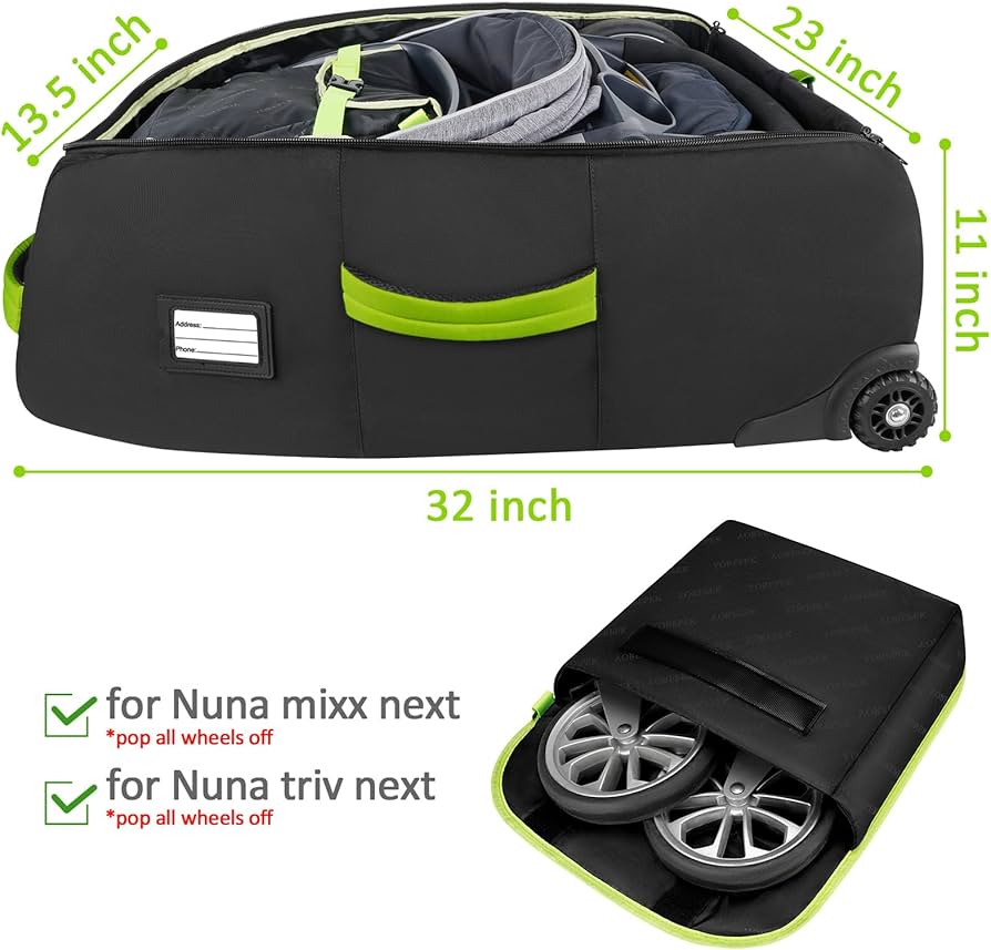 Amazon.com : YOREPEK Padded Stroller Travel Bag with Wheels for