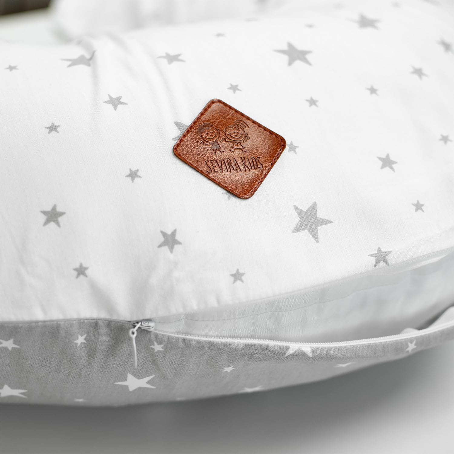 Sevira Kids - Cojín de lactancia ergonómico + funda, Stella Made in France
