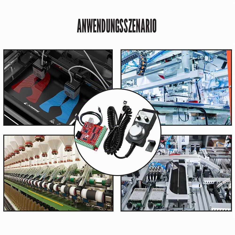 4-Achsen-Handrad-Controller mit MACH3-Schnittstellenplatine, USB-CNC-Anhänger, manuelles Steuersystem für CNC-Fräser/Fräse/Drehmaschine, hochpräziser Encoder, kein Notstopp, Plug-and-Play für