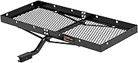 CURT 18110 48x20 Inch Tray Hitch Cargo Carrier - 300 lb Capacity, Fits 1-1/4" & 2" Hitches, Rust-Resistant Black Powder Coat