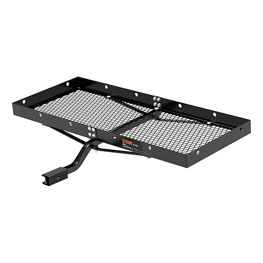 CURT 18110 48 x 20-Inch Tray Hitch Cargo Carrier, 300 lbs Capacity, 1-1/4, 2-in Adapter Shank