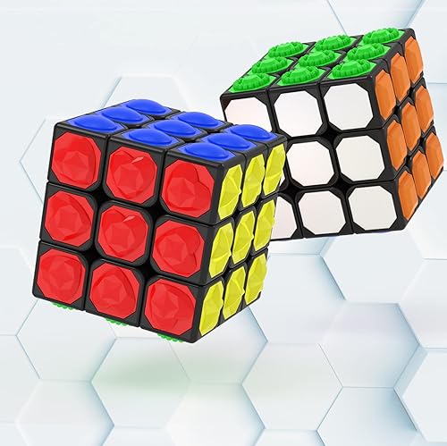 Miniatura 2 de AMAZA Cubo mágico negro de 3 x 3 velocidades, plástico, rompecabezas giratorio, estilo moderno, unisex, negro, nivel de habilidad intermedio, 1