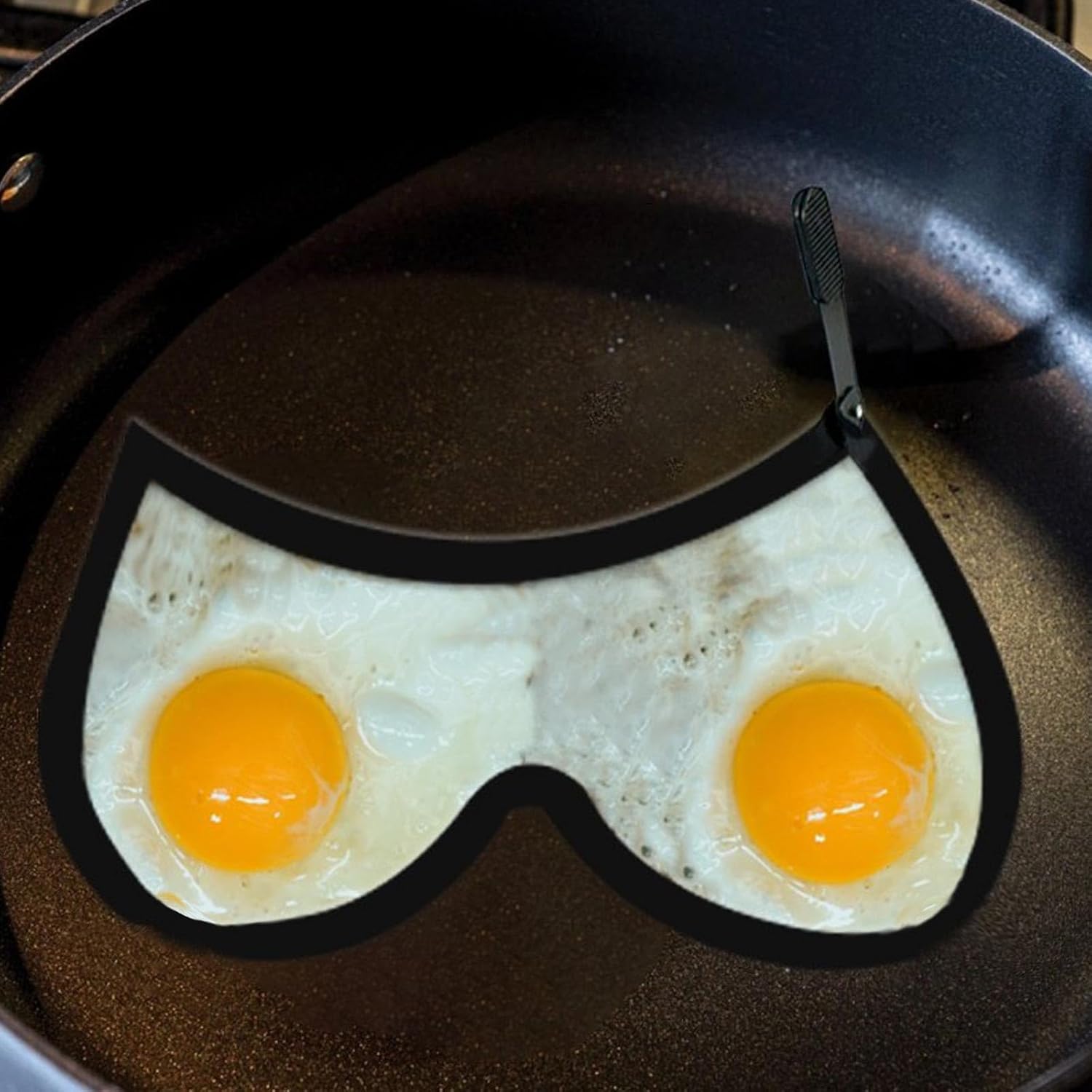 Cooplay 2 Set Funny Egg Rings, Stainless Steel Nonstick Cooking Mold with Foldable Handle, Romantic White Elephant Gifts DIY Kitchen Fryer Tool for Christmas Frying Eggs Mcmuffins and Omelet (Female and Male)