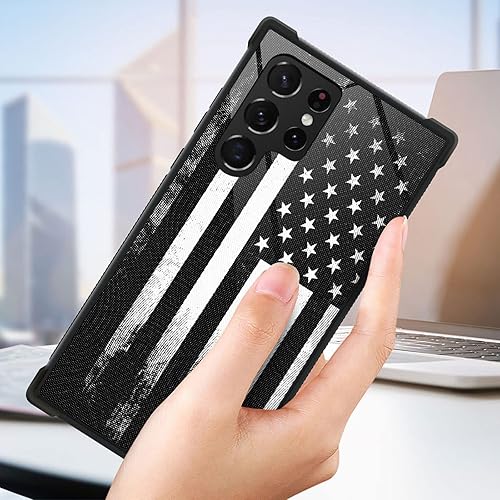 Miniatura 7 de CARLOCA Funda compatible con Samsung Galaxy S23 Ultra, diseño gráfico de identidad retro de la bandera estadounidense, a prueba de golpes,
