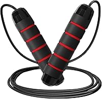 Vista 5 de Limm Adjustable Jump Rope for Workout - All-Purpose Exercise Jump Rope Kids & Adults Love with Tangle-Free, Comfortable Foam Handles - Best Rojo