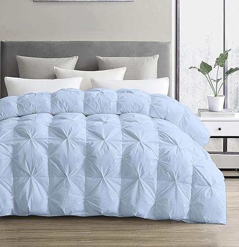 Lujoso edredón de plumón alternativo para todas las estaciones, tamaño Queen de 90 x 90 pulgadas, 1 pieza con 4 pestañas, relleno de edredón ligero