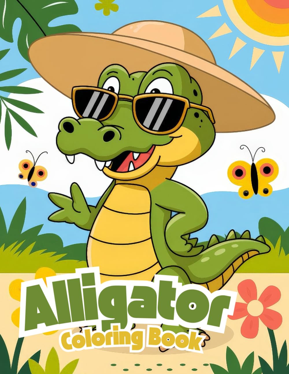Alligator Coloring Book for Kids: Fun and Easy Coloring Pages of Friendly Alligators for Children Ages 4-8