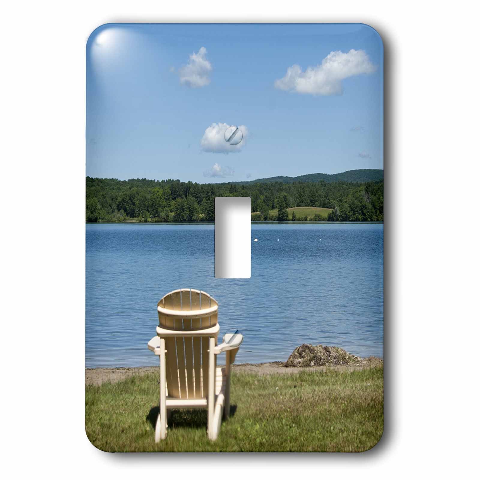 Chaise Adirondack lac au salon plaque interrupteur 3dRose chalet
