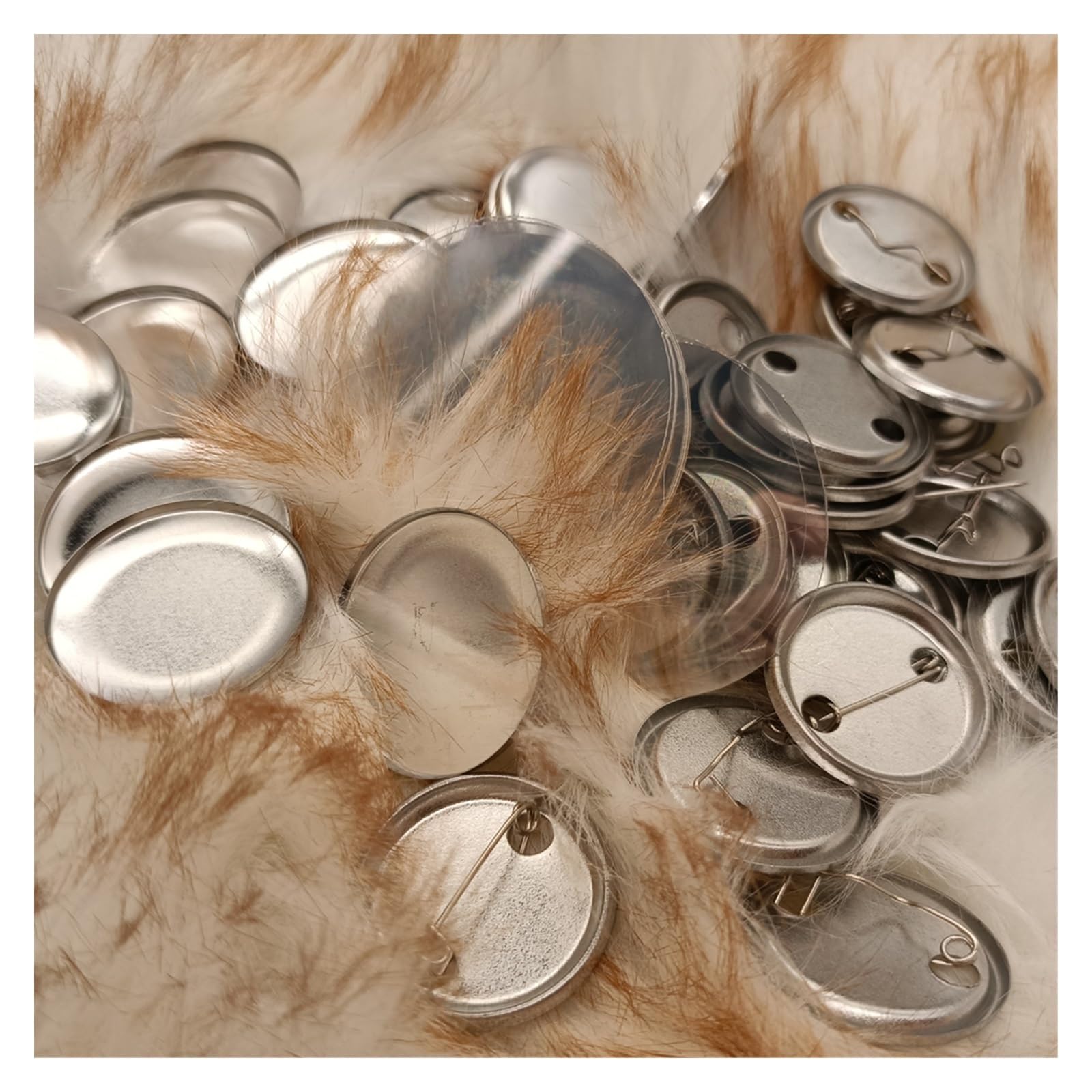 Zestaw do robienia odznak, 32mm Przycisk Części DIY Arts Crafts Maker Plastikowe Puste Odznaki Pin Materiały eksploatacyjne 50/100/200 sztuk/stes(50 stes)