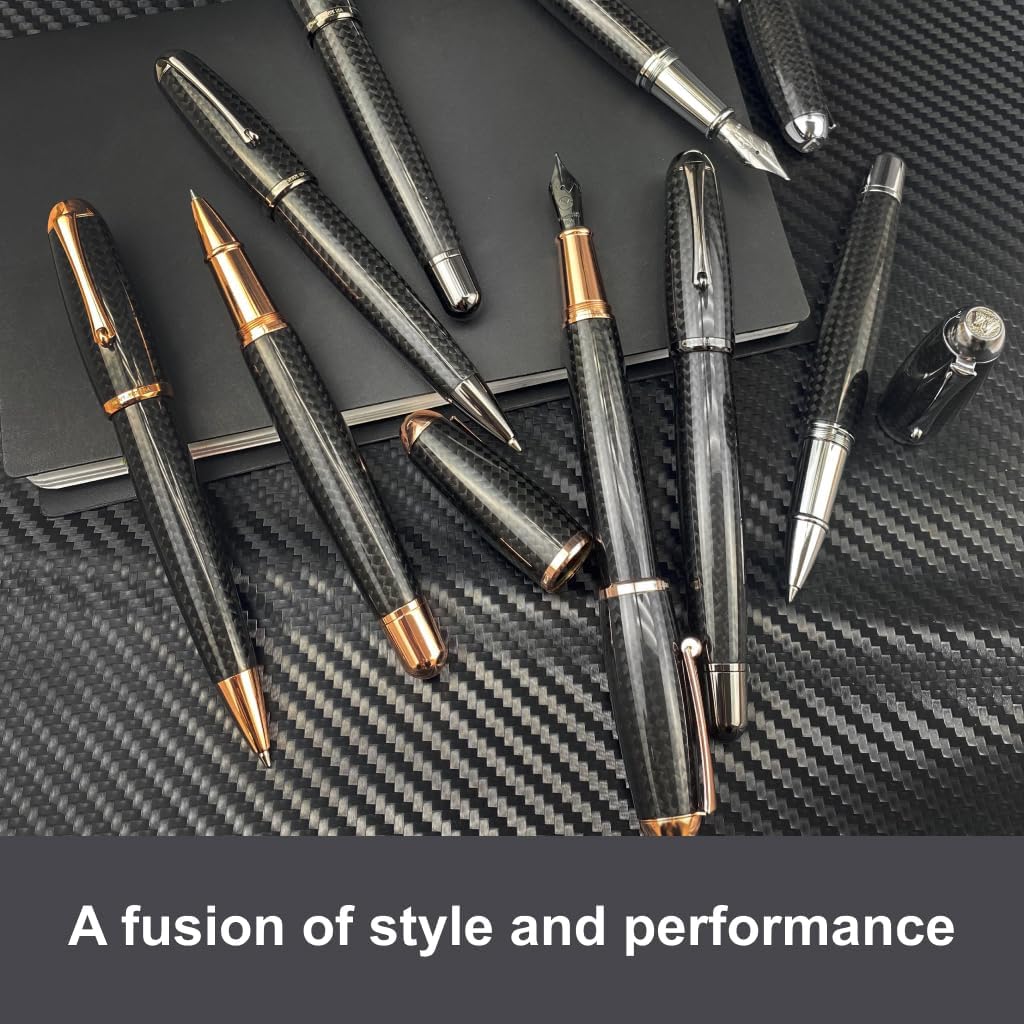 Monteverde Super Mega Carbon Fiber/chrome trim Fountain Pen - EF