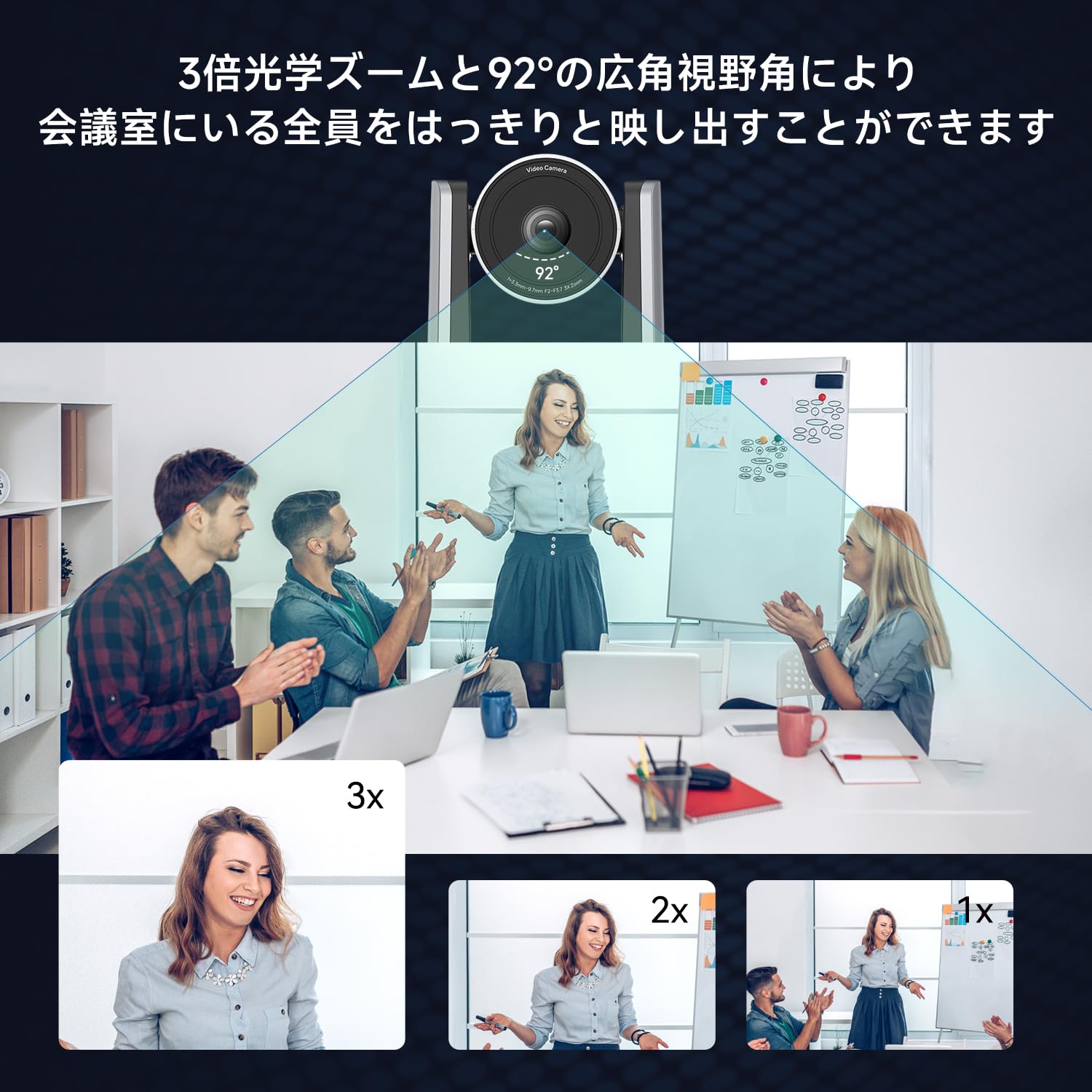 Amazon.co.jp: TONGVEO 4K Web会議 PTZカメラ AI自動追尾機能3倍光学