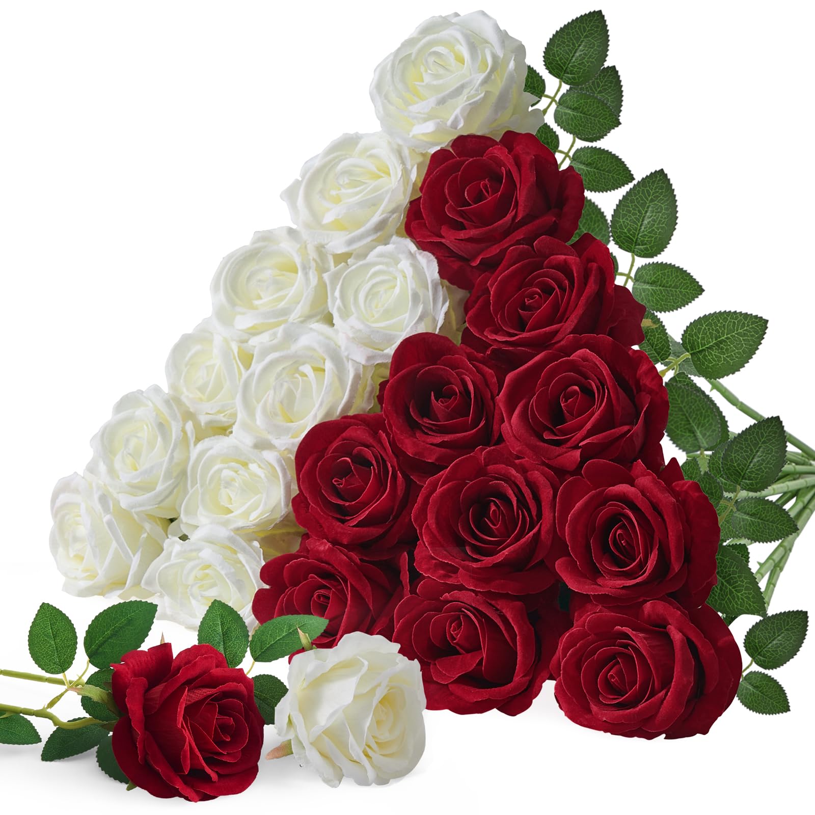 Roses artificielles velours Serwalin pour décoration florale sans flétrissement