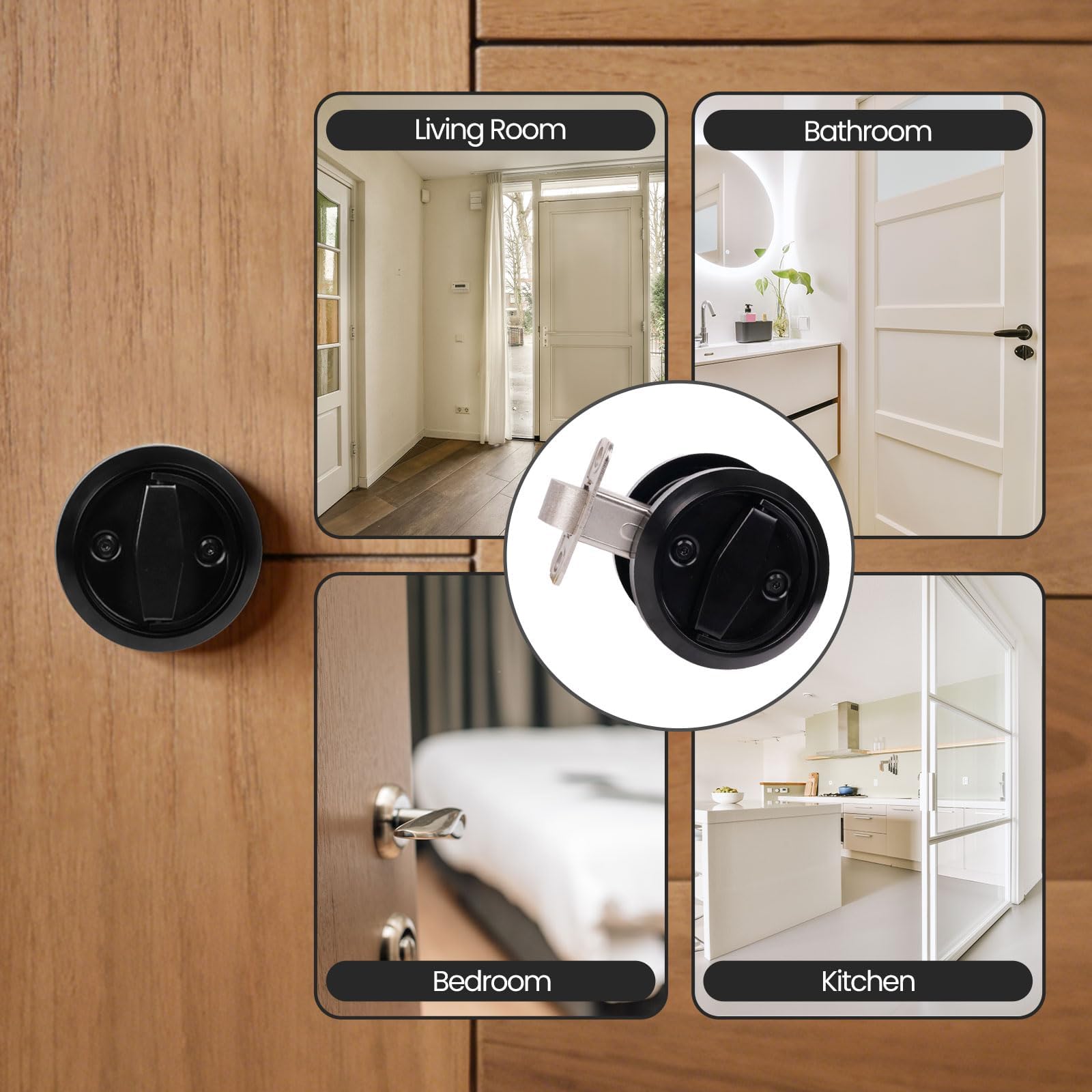 Stainless Steel Round Door Knob - Keyless Privacy -6