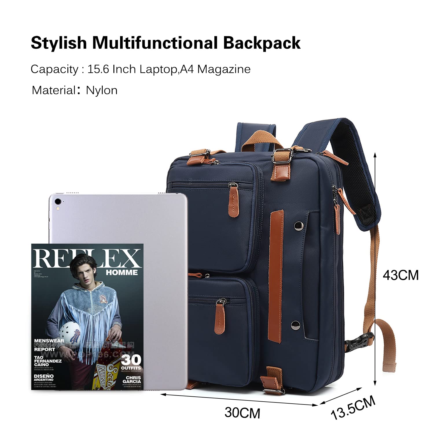FANDARE Vintage Mochila Lienzo Bolso Bolsa de Hombro Bolso Bandolera Mochila Hombre Mujer Mochila Portatil 15.6 Pulgadas Negocio Trabajo Diario Viaje Daypacks