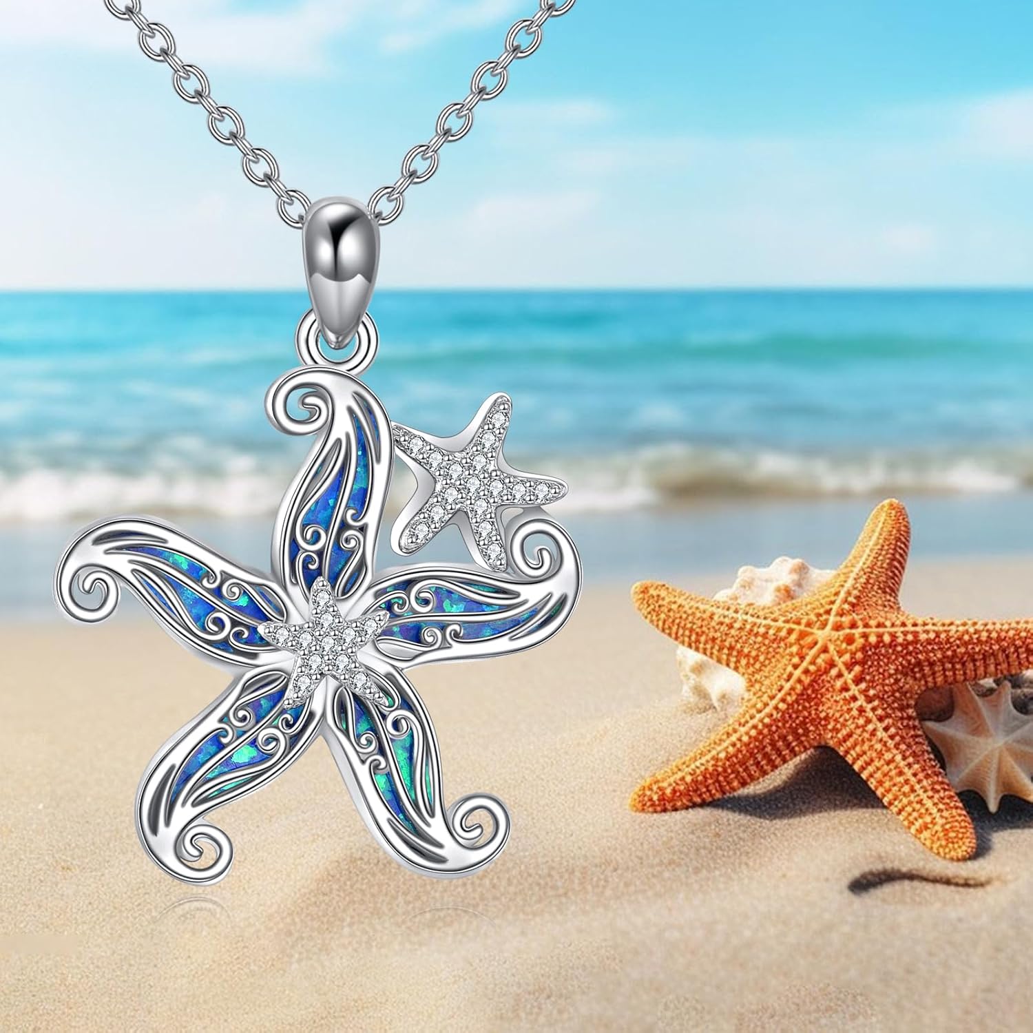 Ocean Necklace for Women S925 Sterling Silver Pendant Necklace Ocean Jewelry Gift - Image 6