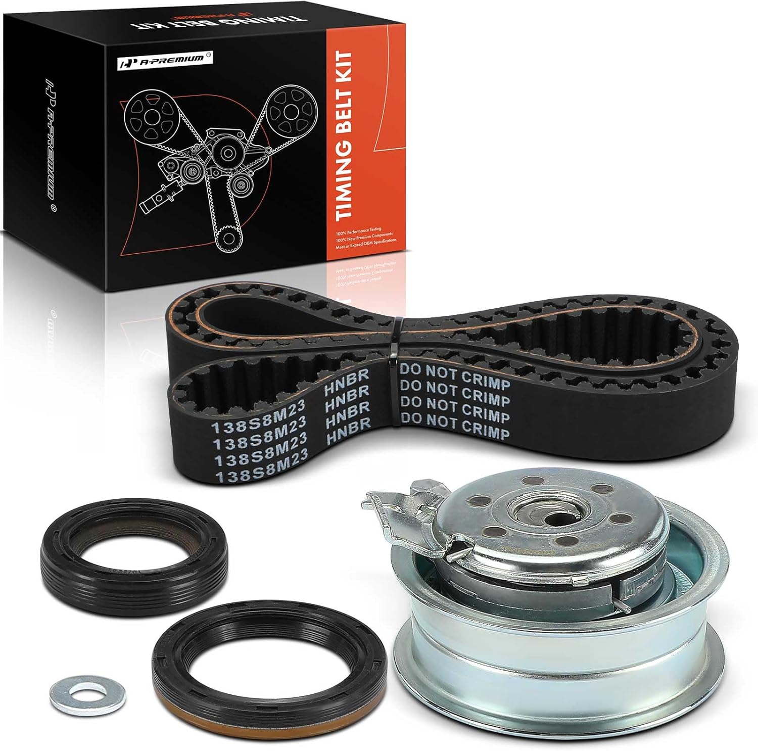 A-Premium Engine Timing Belt Kit Compatible with Volkswagen Cars - Jetta 1999-2008/2011-2015, Golf 1999-2006, Beetle 1998-2005, Golf City 2007-2010, Jetta City 2007-2008 - 2.0L