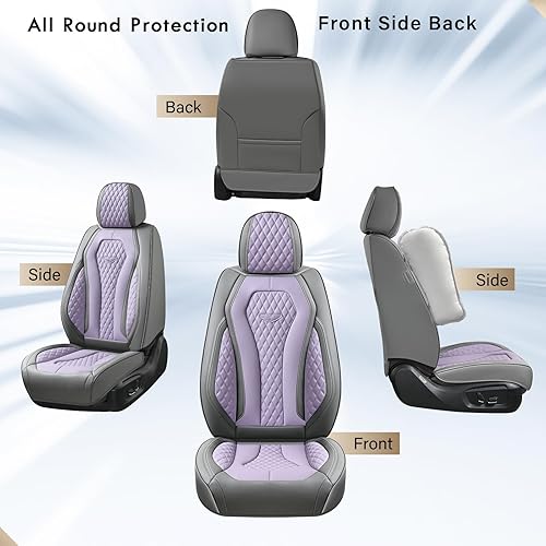 Miniatura 139 de Coverado - Fundas para asientos de auto, juego completo, funda blanca impermeable, fundas delanteras y traseras, funda de lujo, protector de Blanco