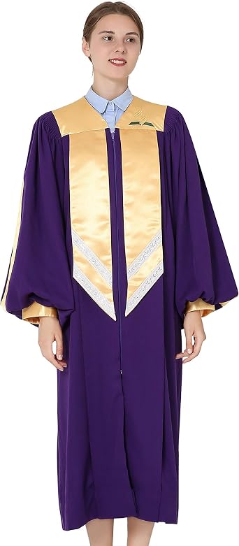 IvyRobes Unisex Adults Custom Crescendo Choir Robe with Fluted Cuff Sleeves