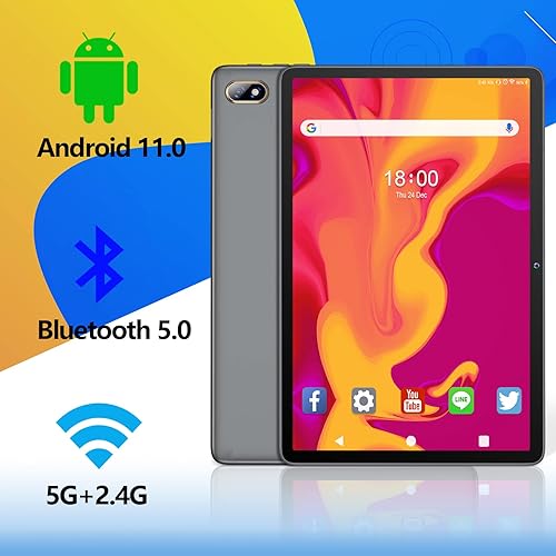 Miniatura 2 de Tablet Android con teclado, 128 GB ROM +512 GB expandible, procesador octa-core de 1.8 GHZ, WiFi 5G, GPS, Bluetooth 5.0, tableta PC certificada por