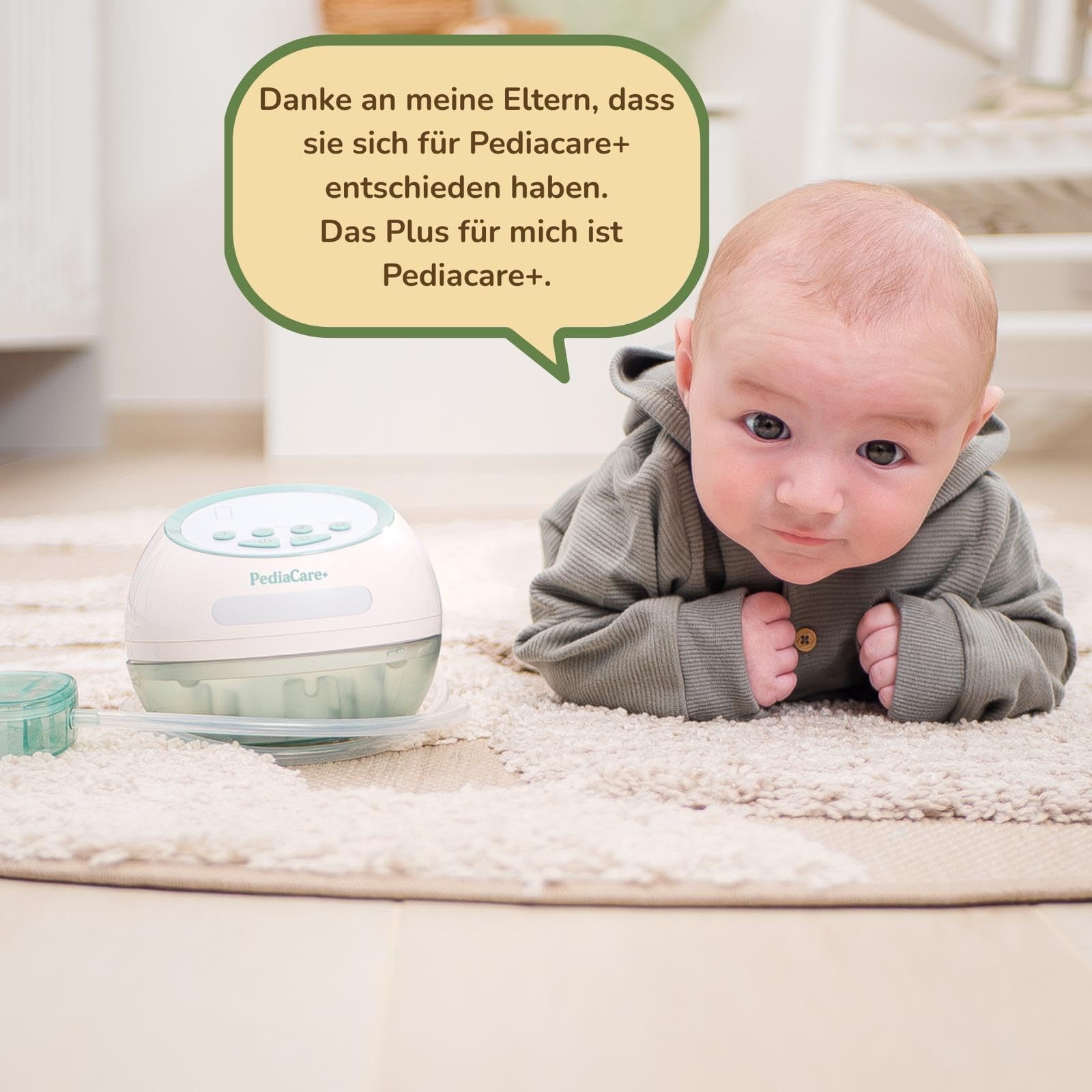 Pediacare+ Nasensauger Baby Elektrisch Starke Saugleistung, 6 Stufen, Silikonaufsätze, Musik & LED-Licht, Wiederaufladbar, Hygienisch, Für Neugeborene & Kleinkinder