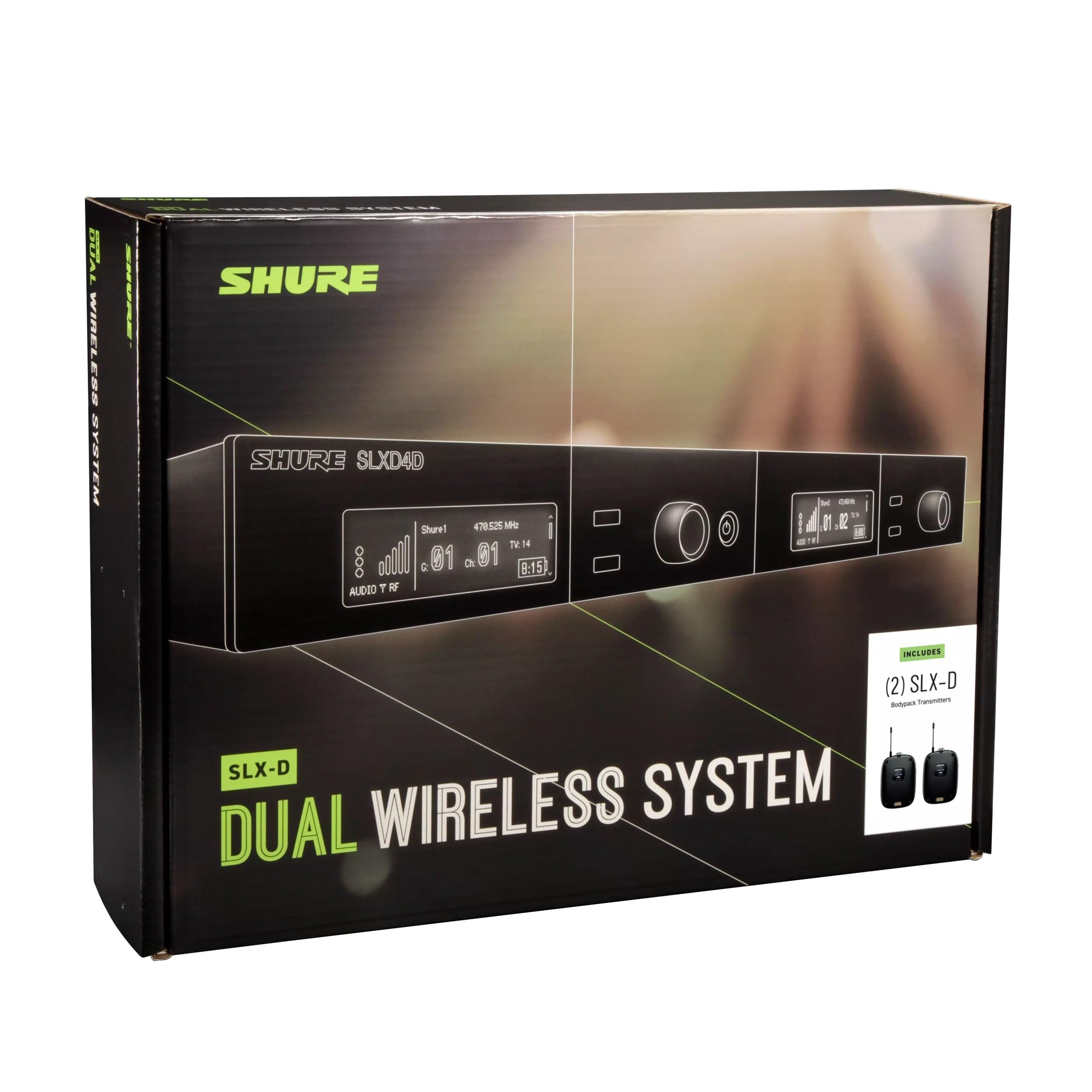 SHURE SLX4 SLX1 SLX2 ワイヤレスシステムセット Shure SLXD14D Dual Channel Digital Wireless System with Two SLXD1