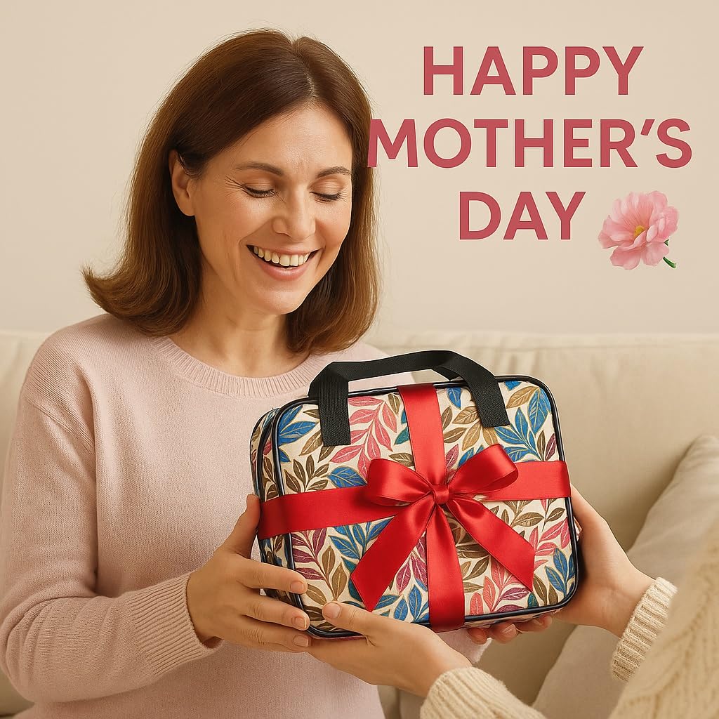 ATTERET Full Range Embroidery and Cross Stitch Starter Kit with Premium Storage Organizer Bag, Includes 99 DMC Coded Cotton Threads, 9 Metallic Floss, 3 Hoops, Needles, Scissors + More (Purple)