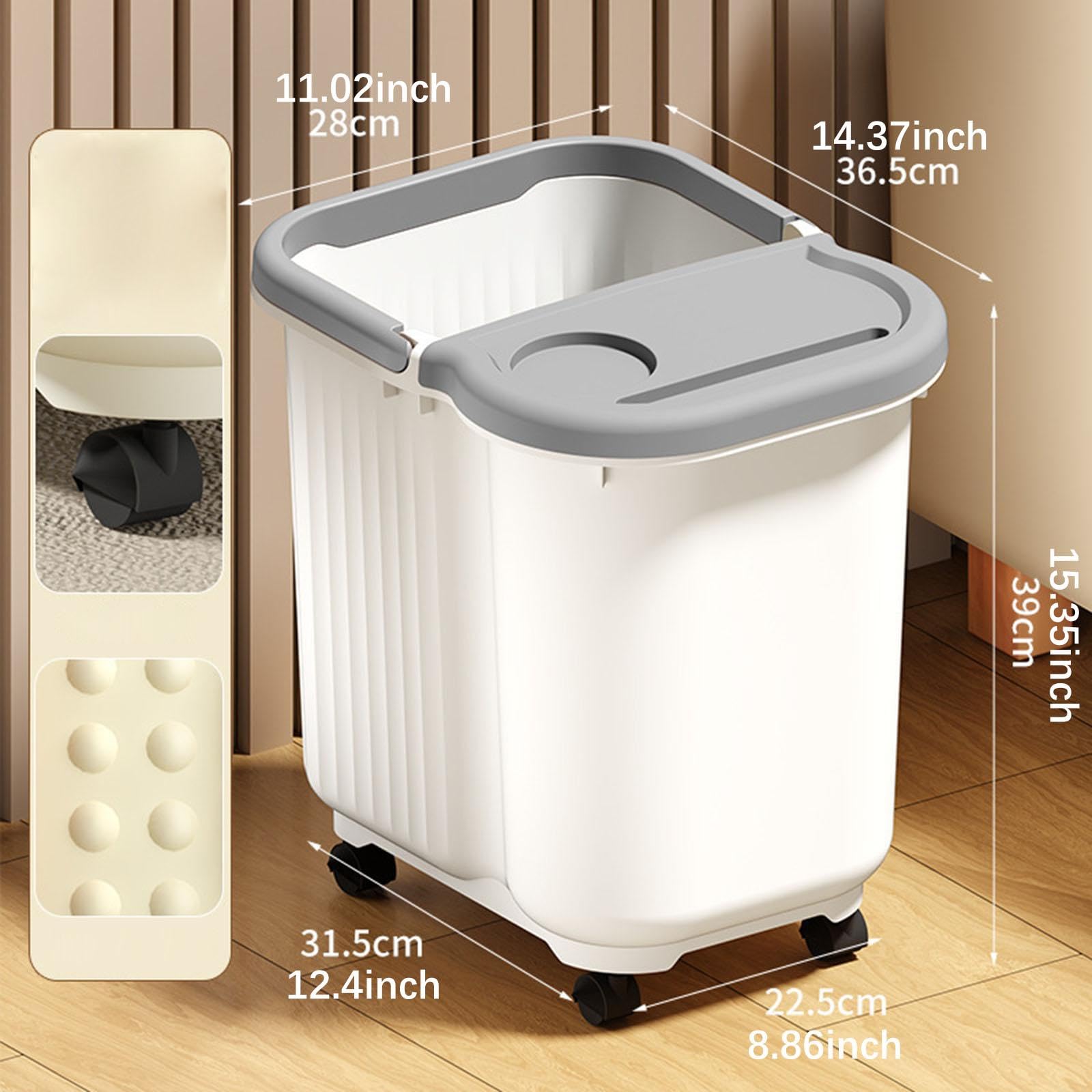Vaschetta per Pediluvio con Punti Massaggianti, Portatile, per Relax Domestico, con Coperchio, Ideale per Pedicure, Bianco Grigio, L with Wheels