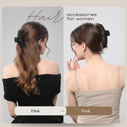 Miniatura 3 de Pinzas de garra extra grandes de 5 pulgadas para cabello grueso y largo, paquete de 4 pinzas de garra extra grandes, pinzas de pelo antideslizantes