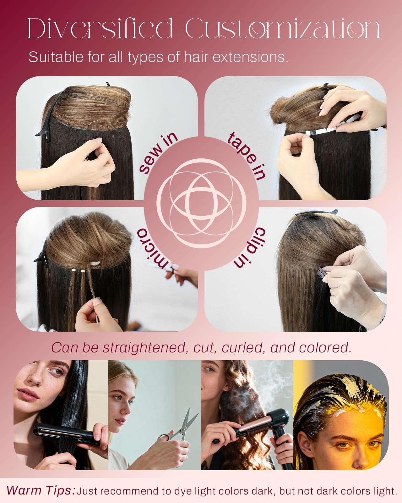 Moresoo Weft Hair Extensions Real Human Hair Medium Brown Highlighted Platinum Blonde Sew in Human Hair Extensions Brown to Blonde Full Head Remy Straight 18 Inch 100g/Pack #P6/60 — view 47